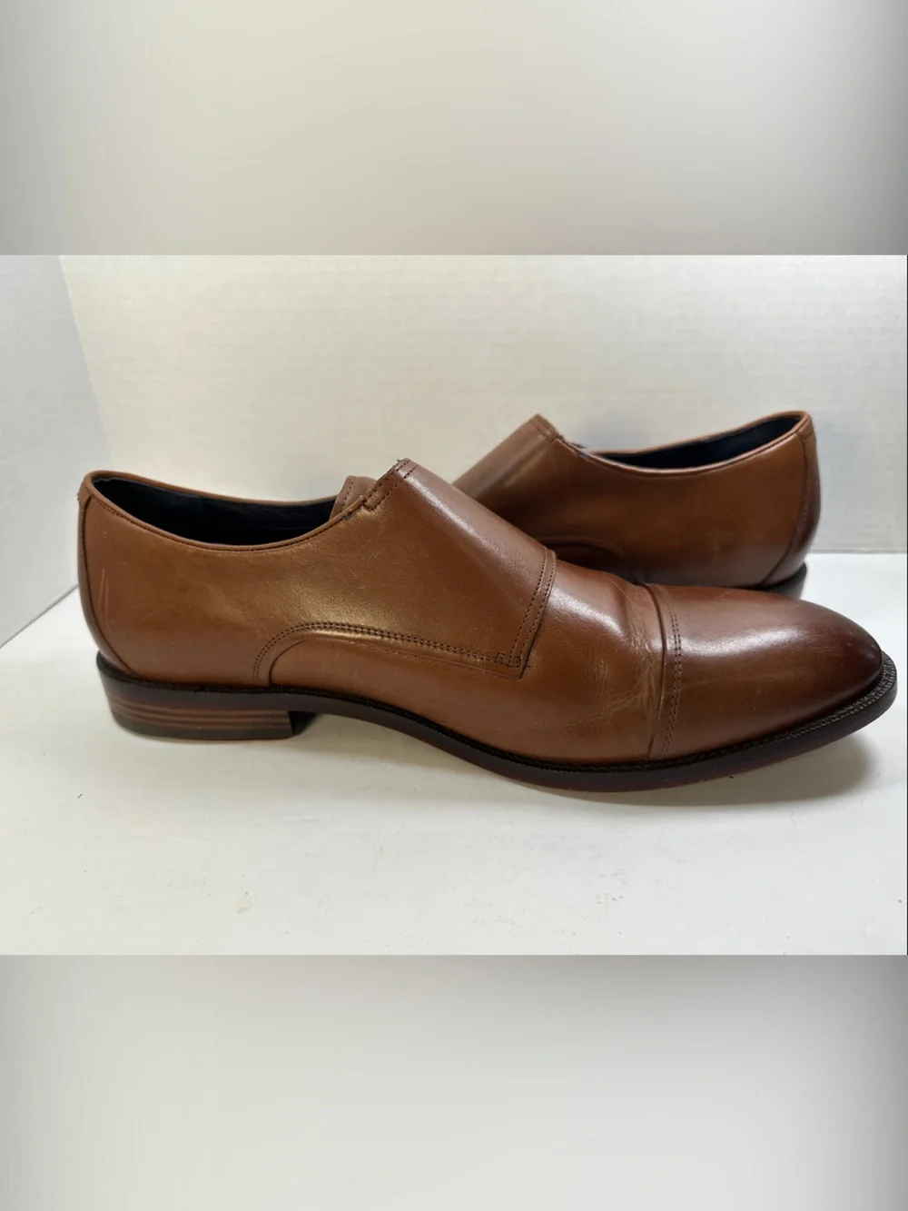 Cole Haan Harrison Grand 2.0 Dress Shoes Size 12 Tan Double Monk Strap Leather